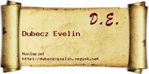Dubecz Evelin névjegykártya